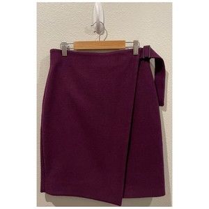 KATE SPADE Wool Wrap Purple Mini Skirt